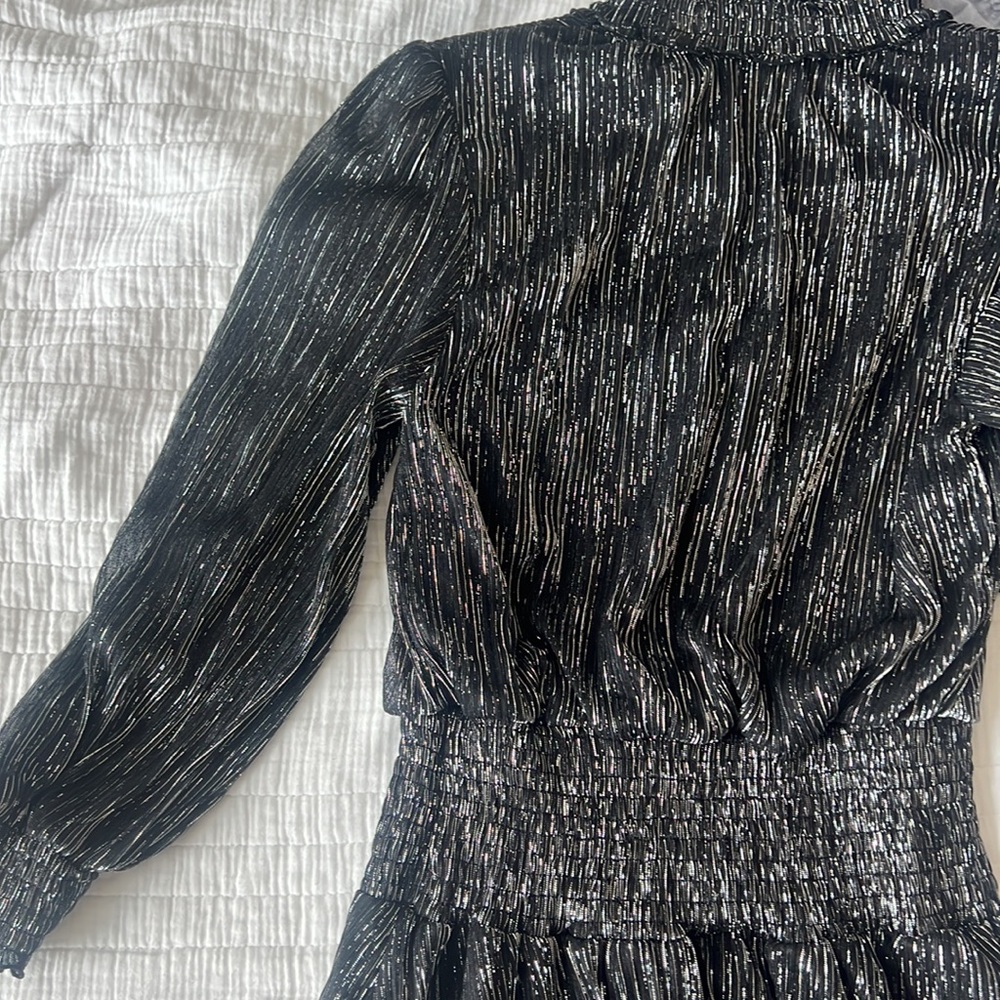 Karl Lagerfeld Paris Metallic Smocked-Waist A-Line Dress size 4 - Picture 8 of 8